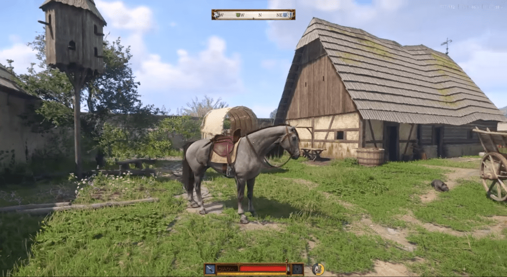 Kingdome Come Deliverance 2 Isang kulay -abo na kabayo na nakasuot ng saddle