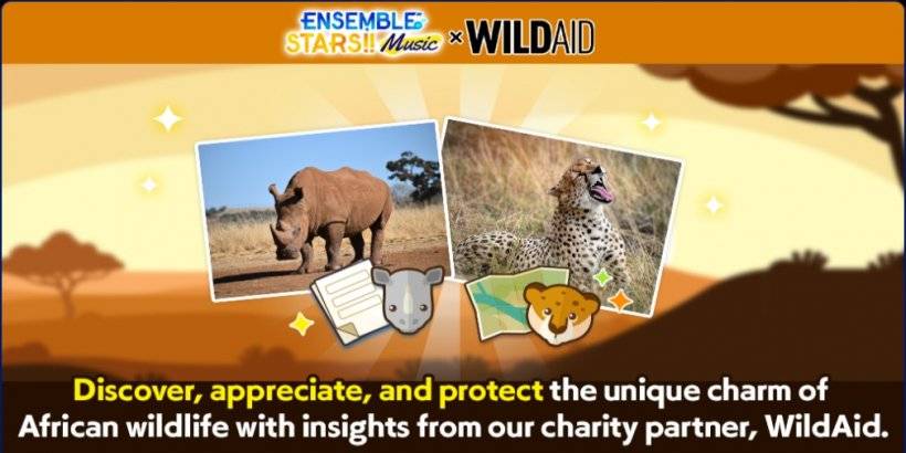 力を合わせてあんさんぶるスターズ!!音楽がアフリカの生物多様性を支援する WildAid と提携