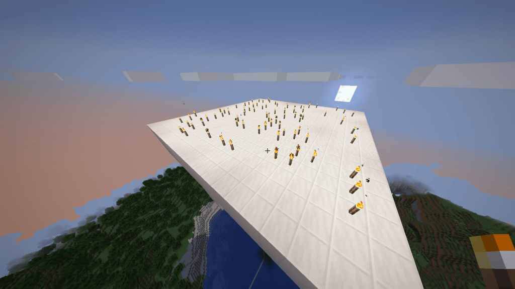 마인 크래프트의 Mob Spawner 위에 횃불