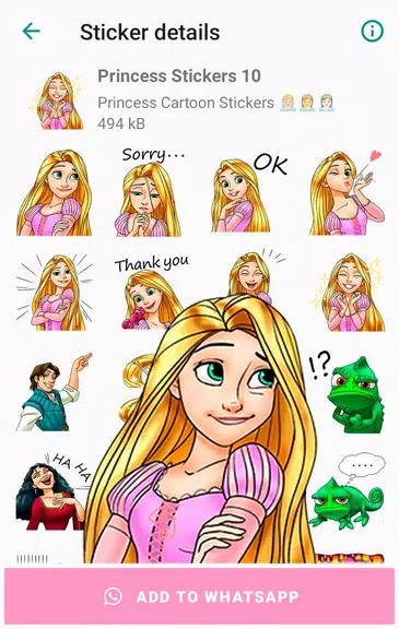 Princess Cartoon WAsticker Скриншот 2