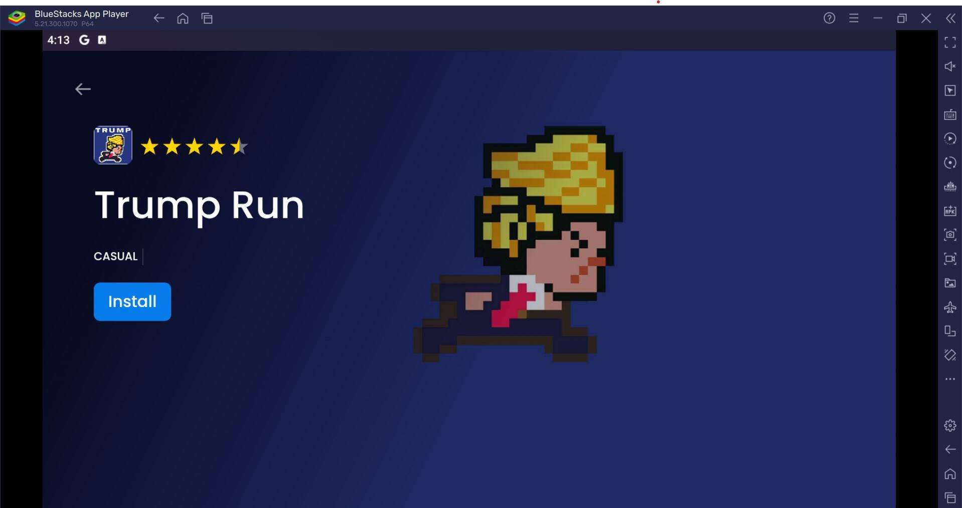 Windows PCでBlueStacks経由で$TRUMP GAMEをプレイ中