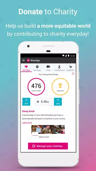 WowApp - Earn. Share. Do Good Скриншот 4