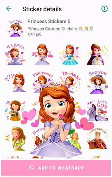 Princess Cartoon WAsticker Скриншот 4