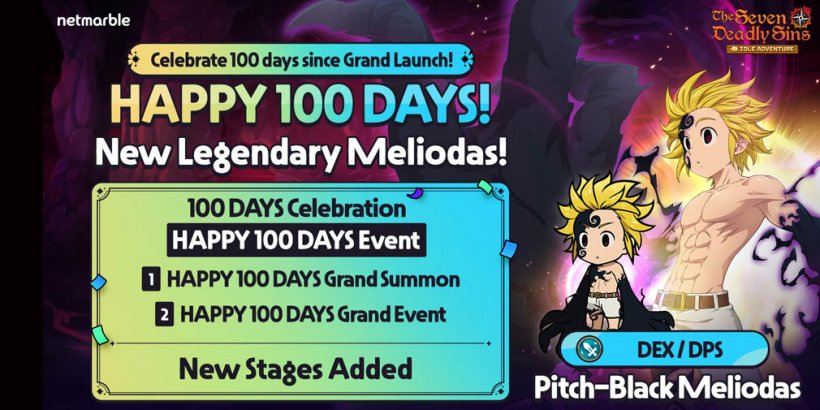 Pitch-Black Meliodas Joins 'The Seven Deadly Sins: Idle Adventure' Centennial Celebration