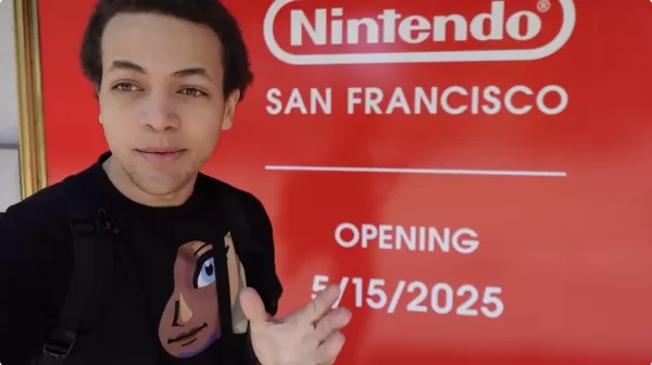 Camper espera do lado de fora da loja San Francisco Nintendo para o Switch 2 antes de abrir