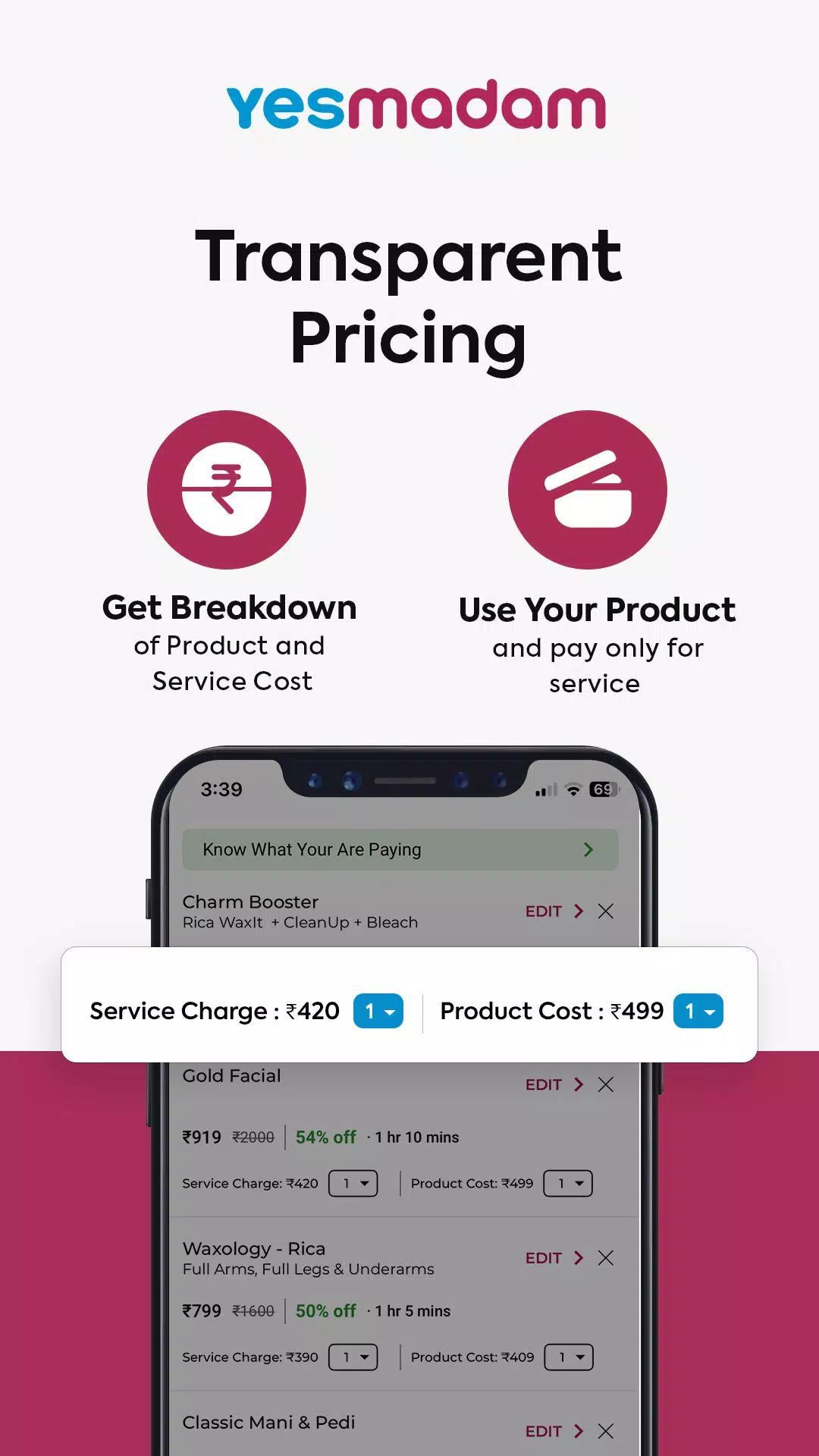 Yes Madam - Salon at Home Скриншот 2