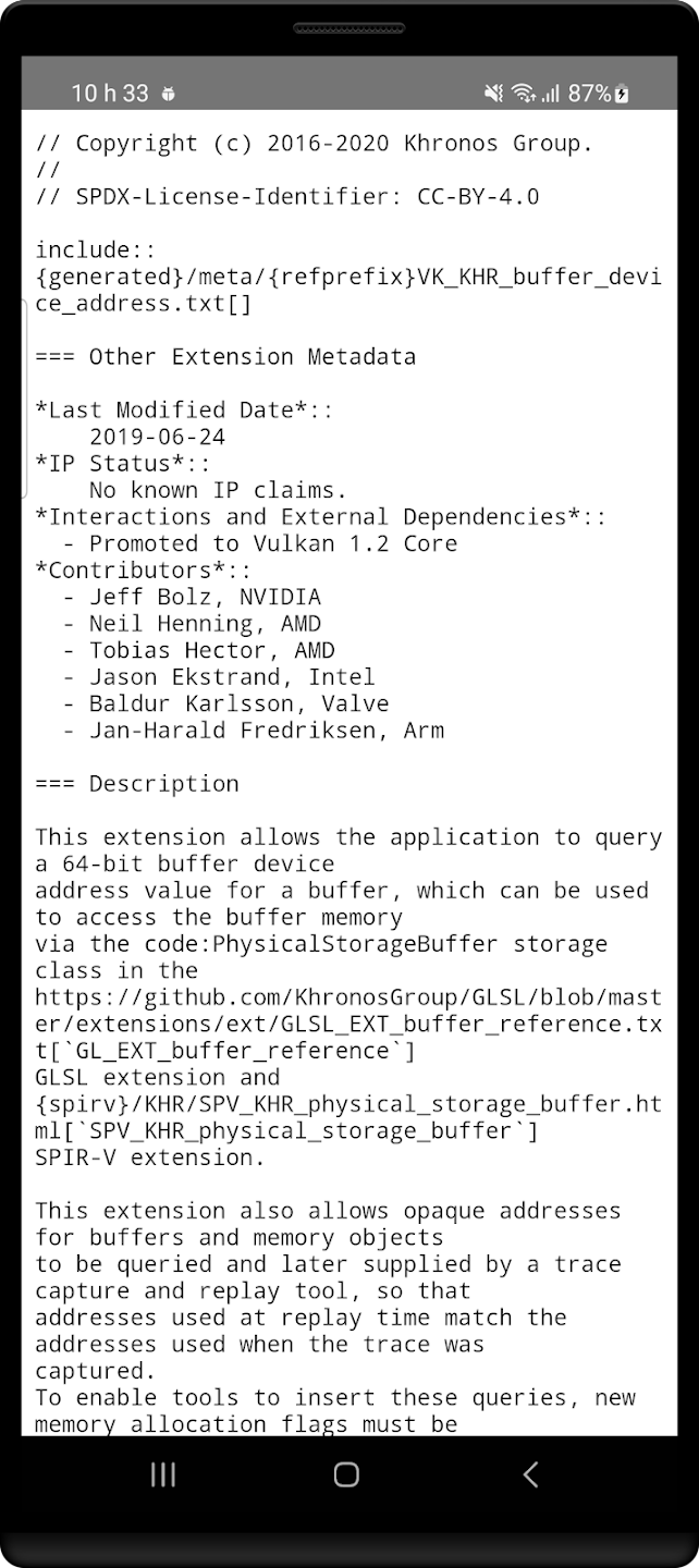 GLview Extensions Viewer Captura de tela 3