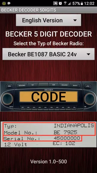 Becker 5Digit Radio Code Скриншот 1
