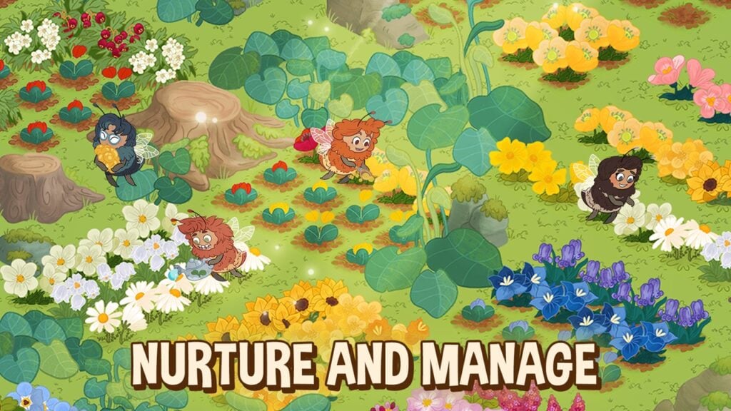 Coy Gardening Sim Honey Grove gouttes avec une devise «Soyez gentil à la nature»
