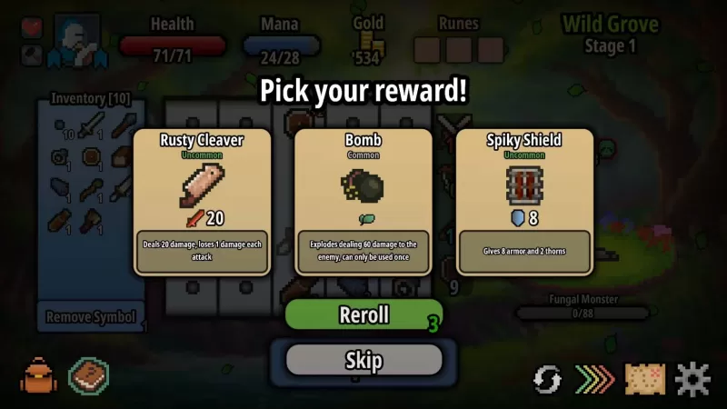 menu power-up dan senjata yang berbeza