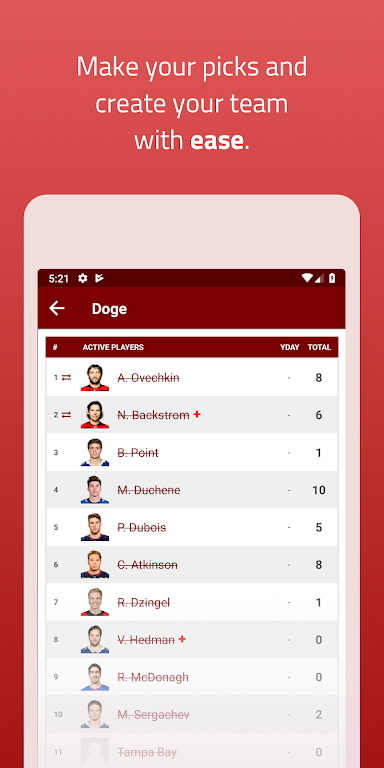 Officepools - Fantasy Hockey P Zrzut ekranu 4