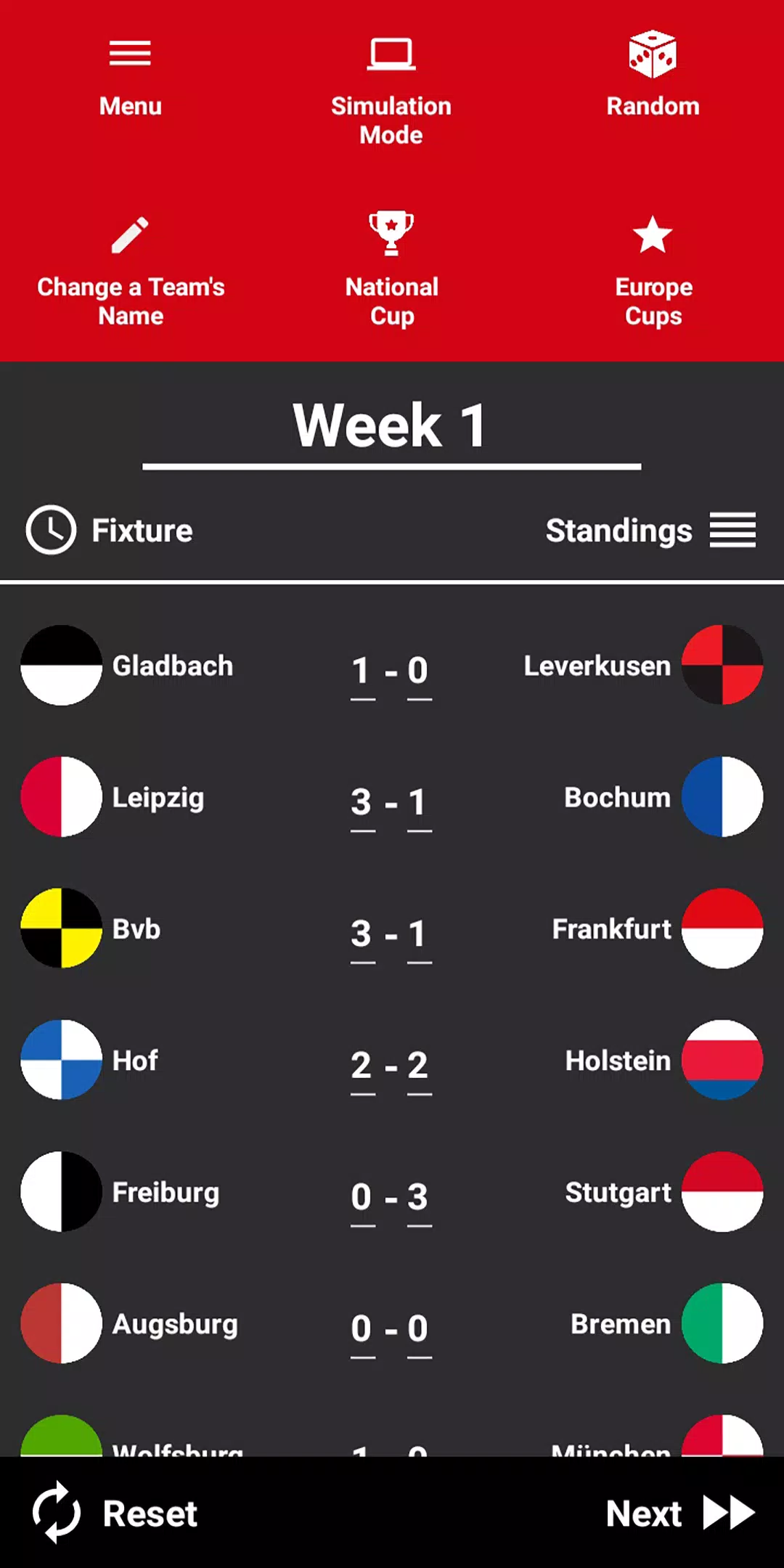 German League Simulator Game 스크린샷 1