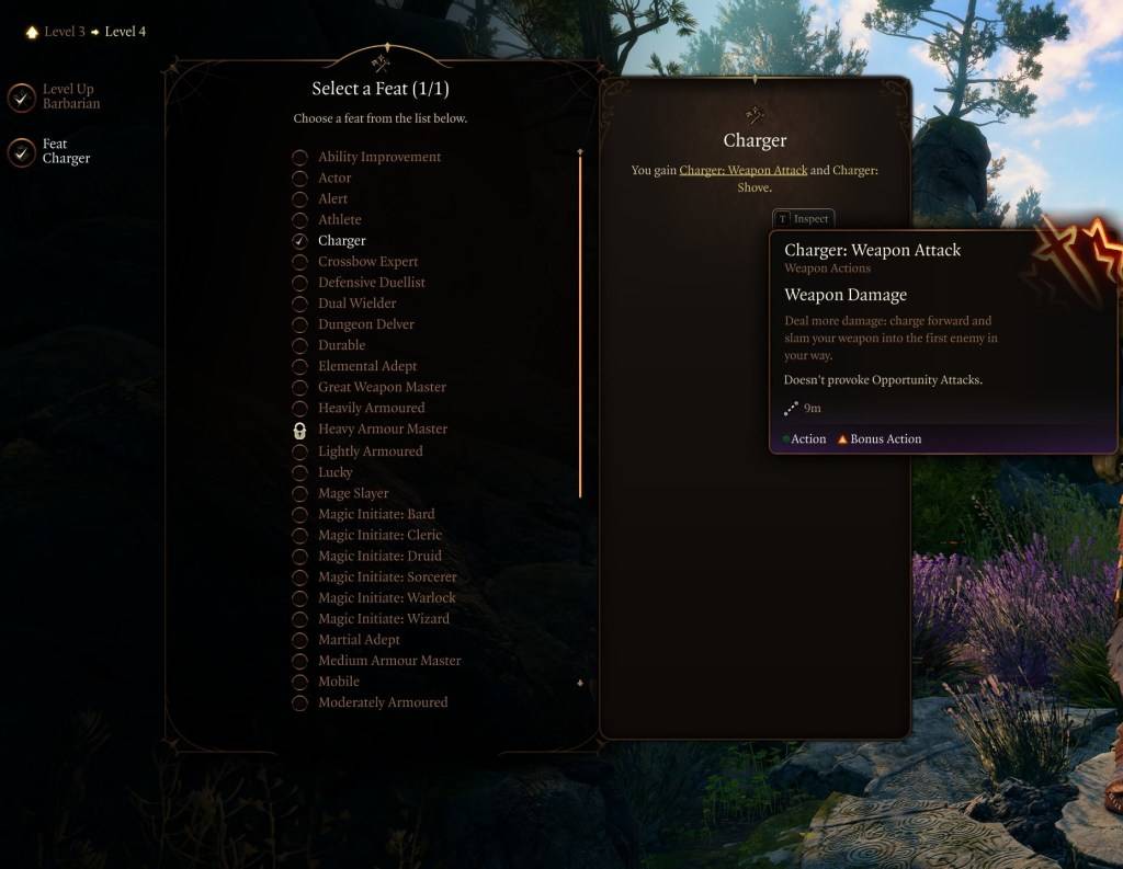 Изображение, показывающее подвиг зарядного устройства в Baldur's Gate 3 (BG3), как часть статьи о лучших подвигах для выбора для класса.