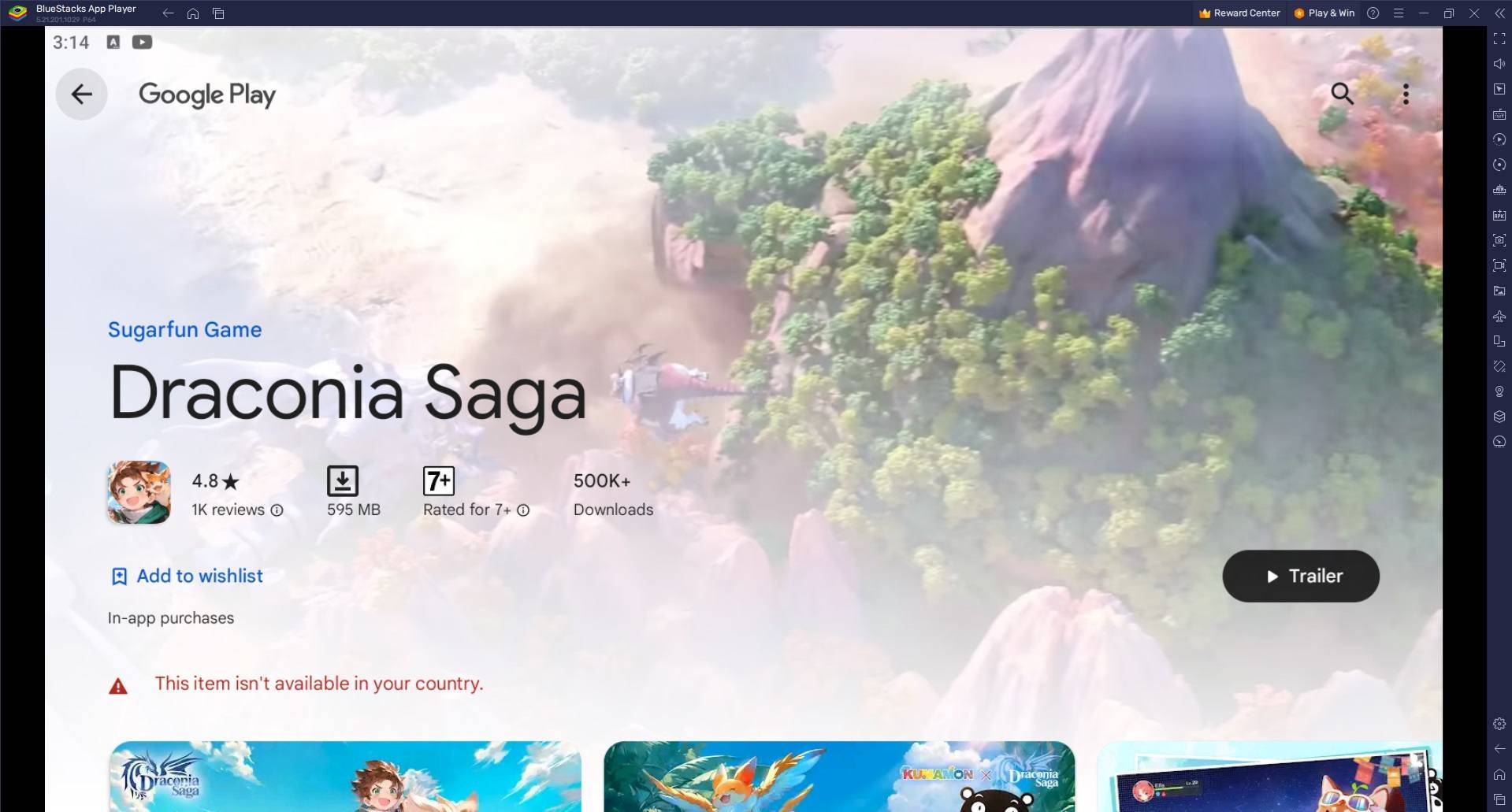 Bluestacks emulator နှင့်အတူ PC တွင် Draconia Saga ကို Play