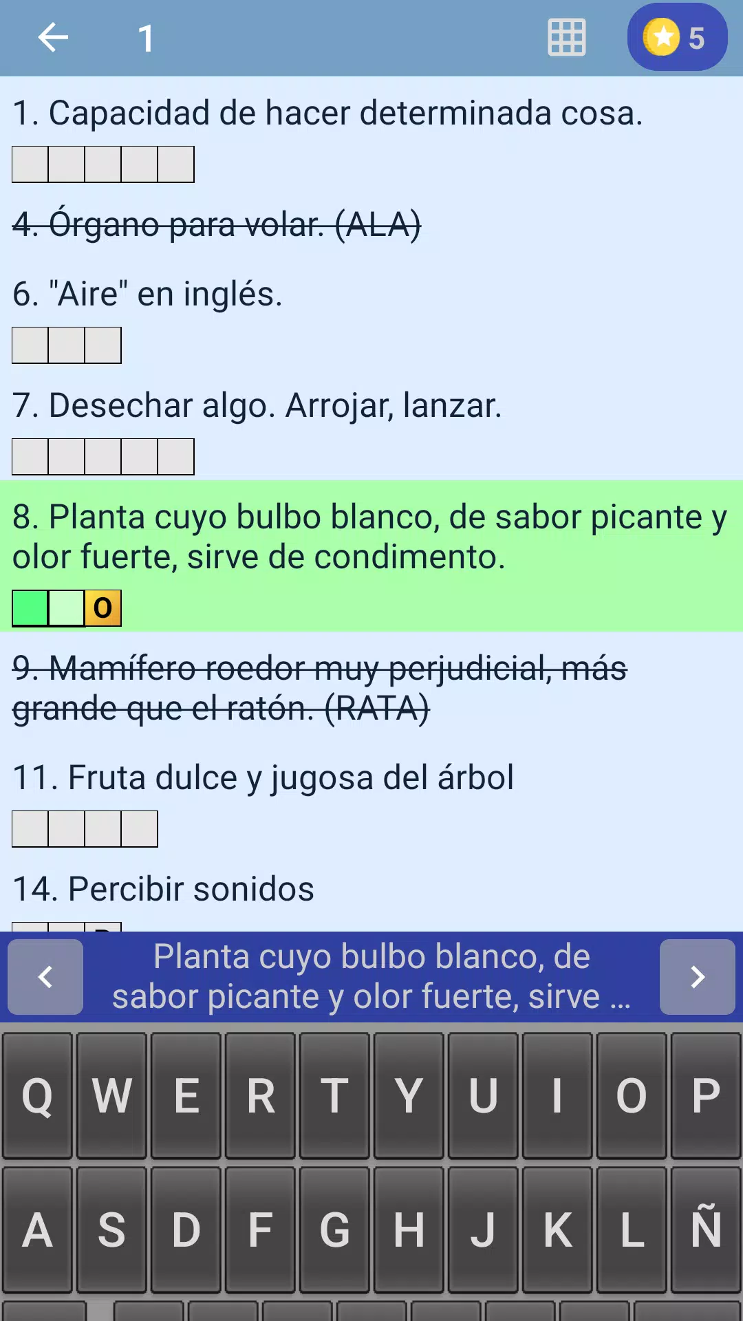 Crucigrama en español Captura de tela 2