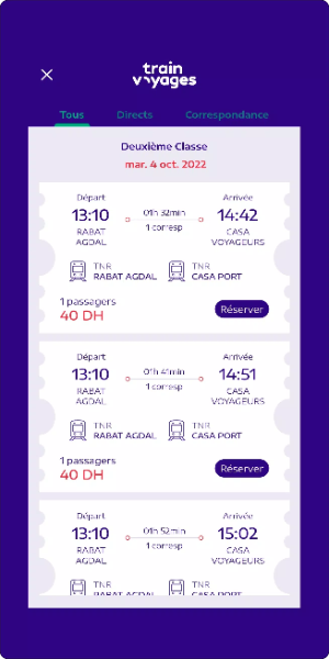 Train Voyages: Billet ONCF應用截圖第2張