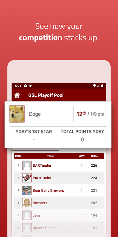 Officepools - Fantasy Hockey P Zrzut ekranu 3