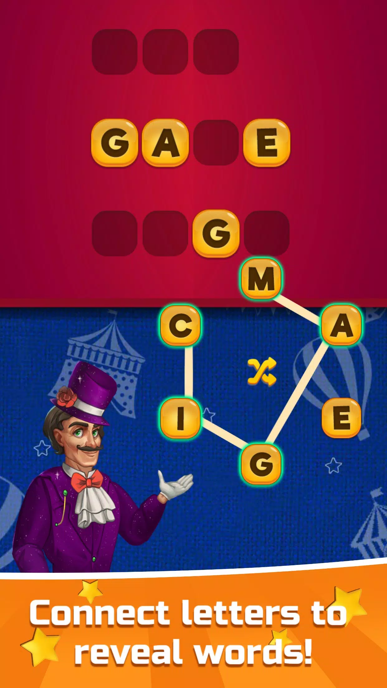 Circus Words: Magic Puzzle Captura de tela 3