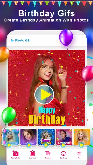 Birthday Photo Frame Maker App Скриншот 2