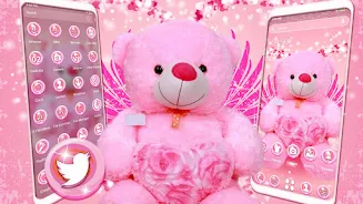 Pink Teddy Bear Theme應用截圖第1張