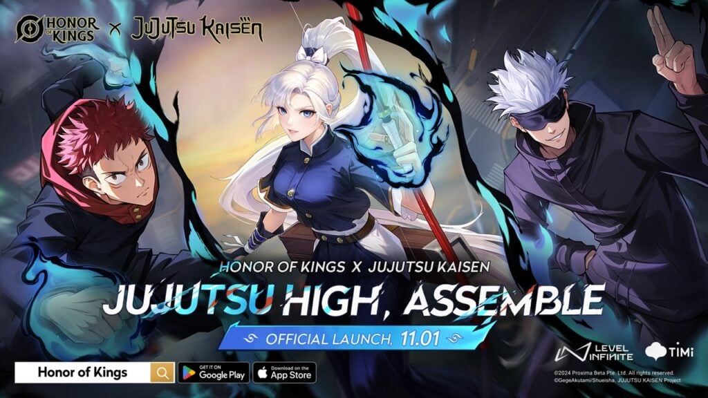 “榮譽國王和Jujutsu Kaisen合作今天推出！”