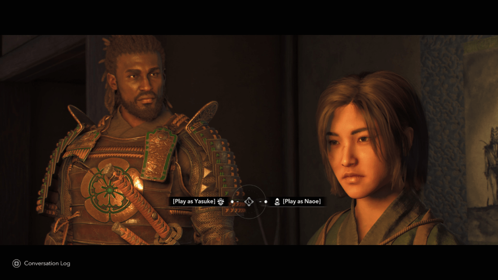 Character selection screen in Assassin's Creed Shadows