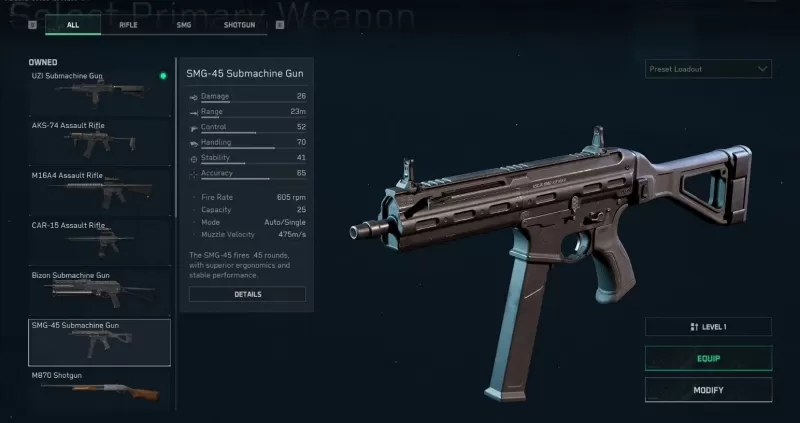 Delta Force: Build SMG 45 tối ưu - tải và mã đầy đủ