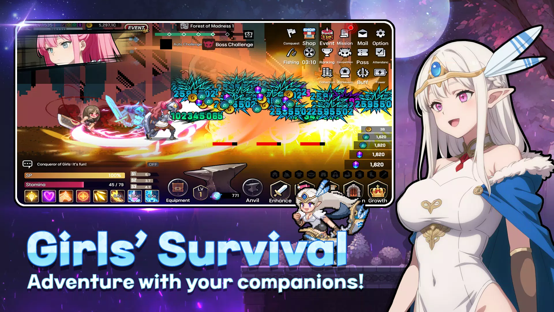 Conquest Girls: AFK Idle RPG应用截图第3张