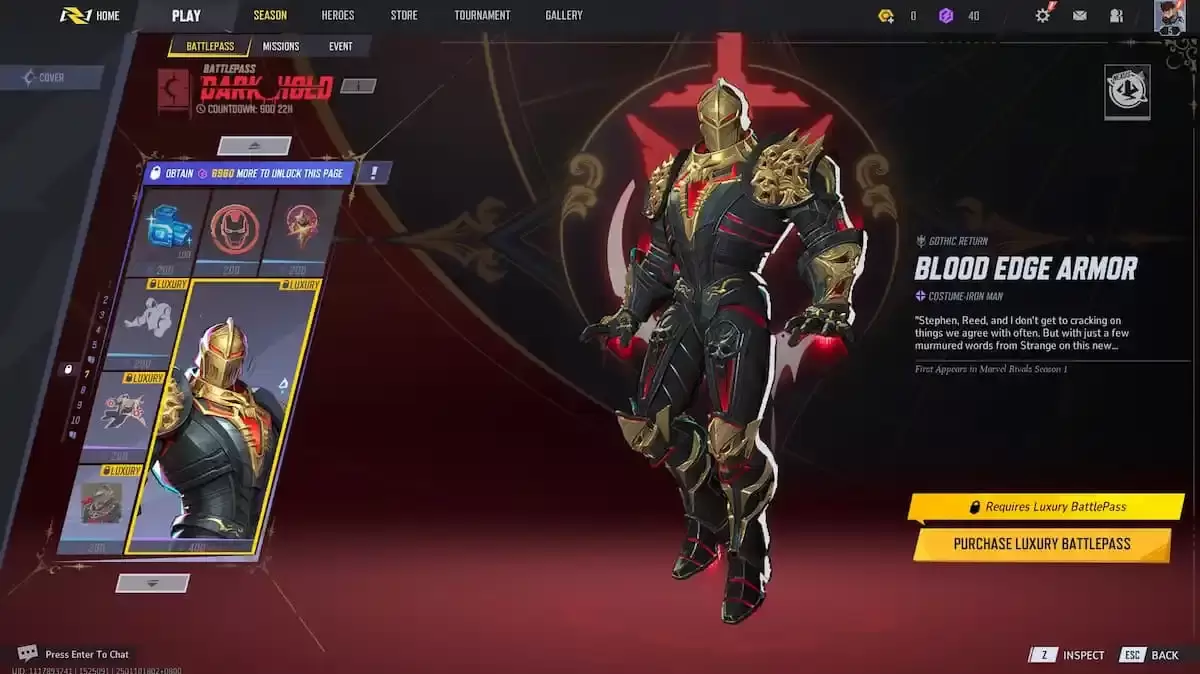 Blood Edge Armor Skin