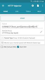 Schermata HTTP Injector (SSH/UDP/DNS)VPN 1