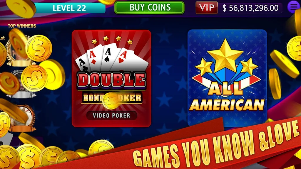 All American & Double Bonus - VIDEO POKER Screenshot 1