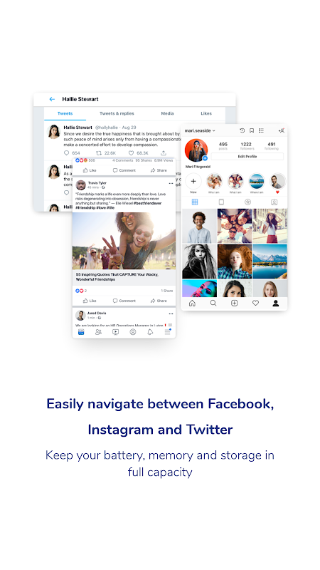 Social One - Facebook, Instagram & Twitter Ảnh chụp màn hình 1