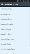 Math Formulas Algebra スクリーンショット 1