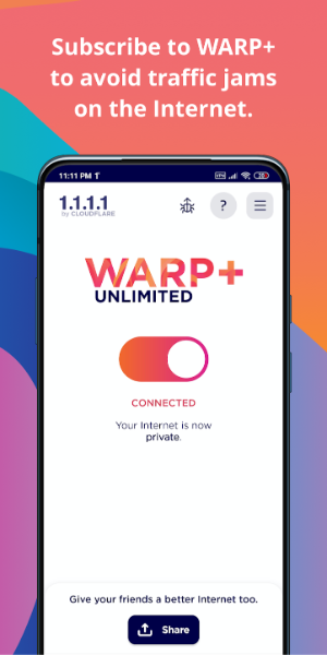 Schermata 1.1.1.1 WARP: Safer Internet 3