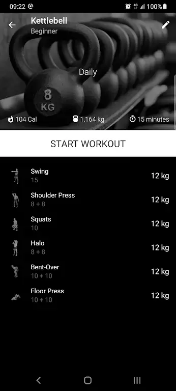 Kettlebell Home Workout Capture d’écran 3