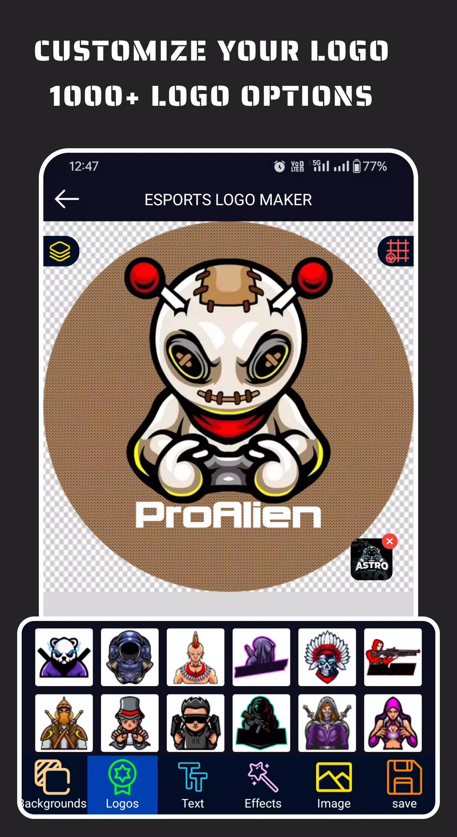 Esportify: Gaming Logo Maker Captura de pantalla 2