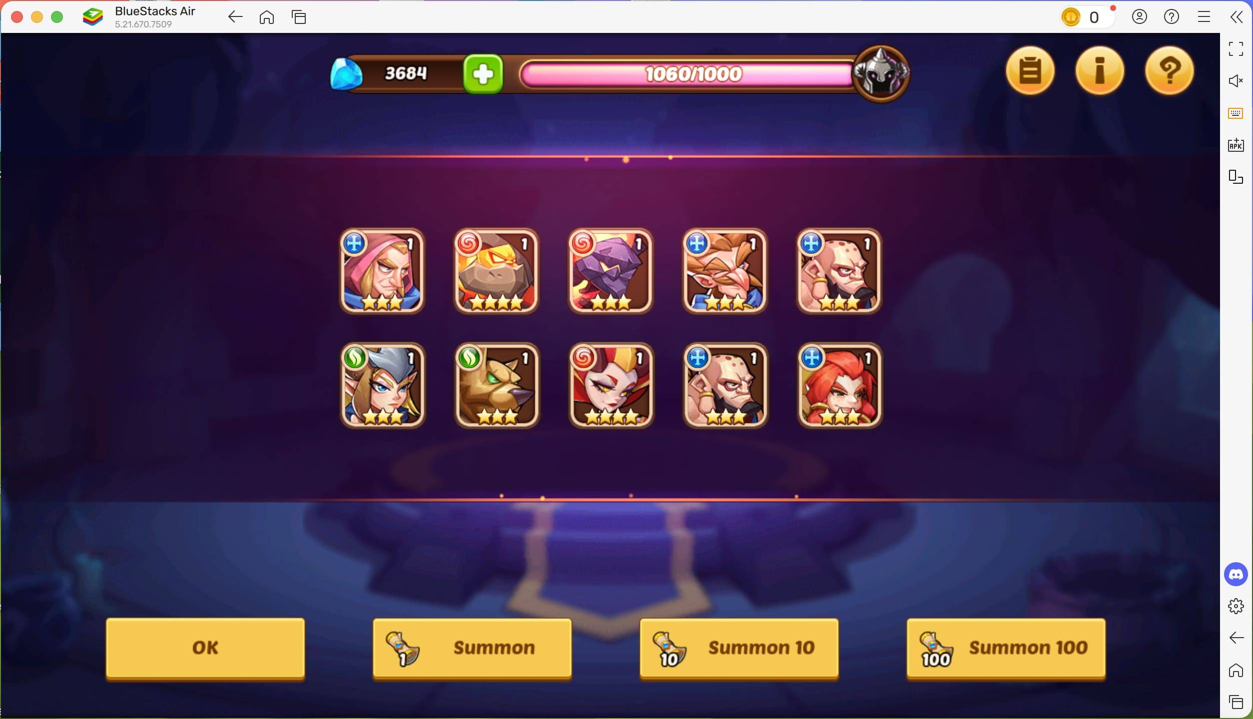Bluestacks Air와 함께 Mac에서 유휴 영웅 게임을 향상시킵니다.