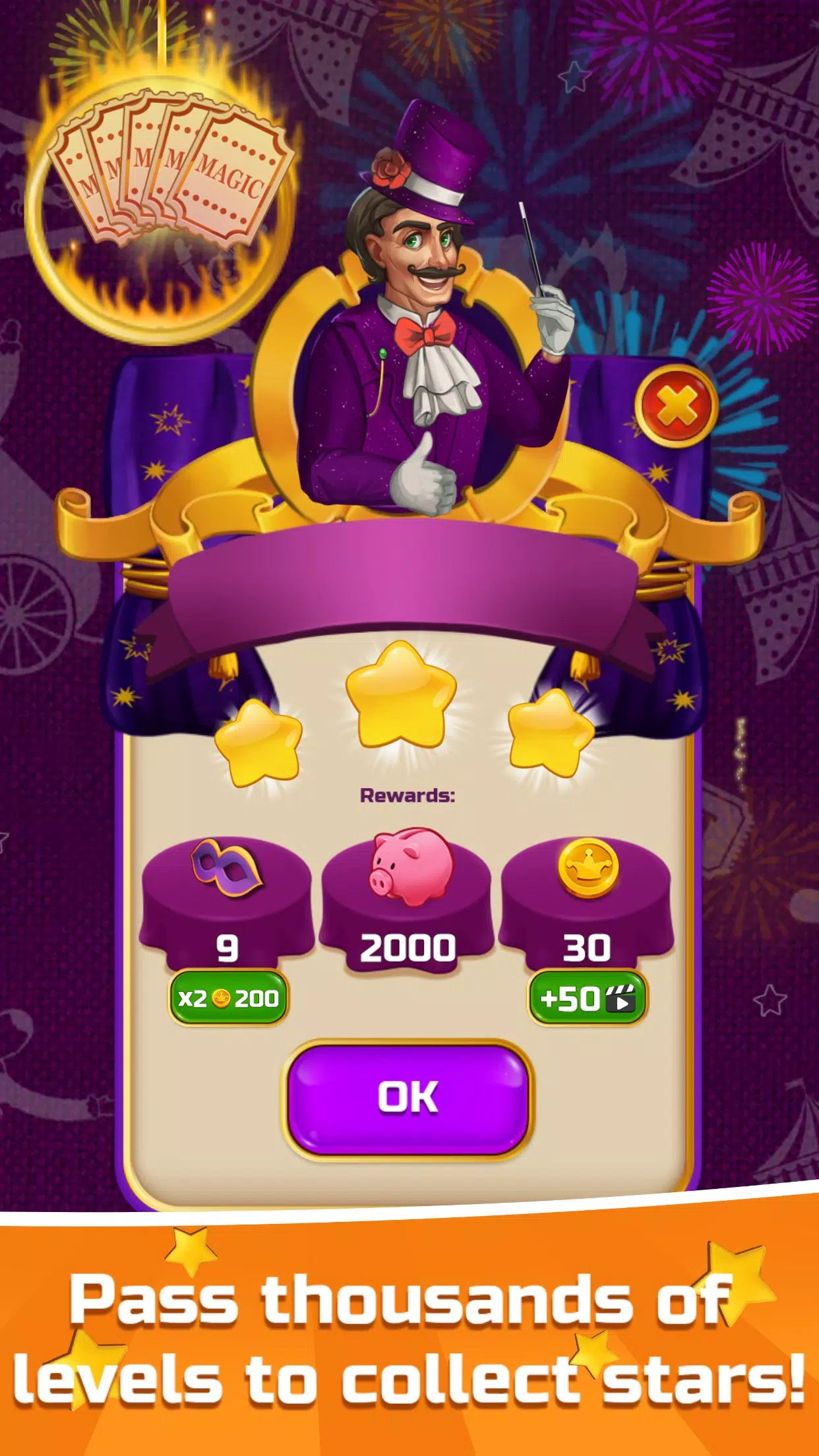 Circus Words: Magic Puzzle Captura de tela 1