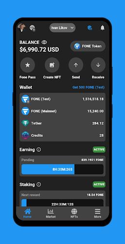 Fone Network AI, Earning, NFTs Скриншот 1