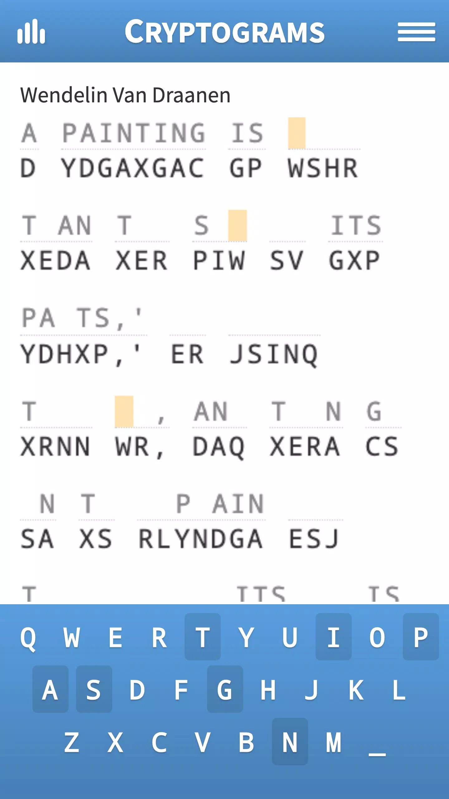 Cryptogram · Puzzle Quotes Screenshot 1