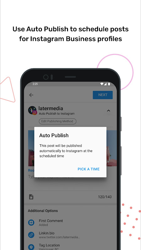Later - Schedule for Instagram ဖန်သားပြင်ဓာတ်ပုံ 1