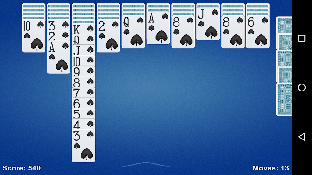 Spider Solitaire Game Captura de tela 2