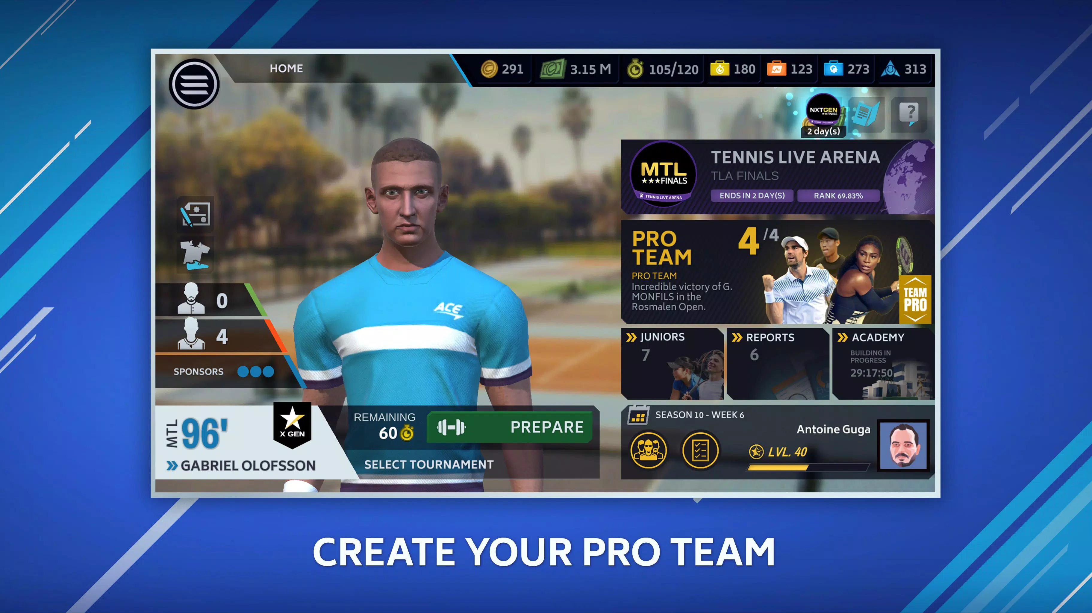 Tennis Manager Mobile Captura de tela 2