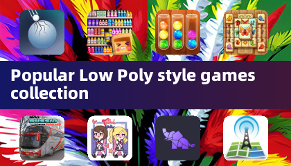 Coleção de jogos populares em estilo baixo-polígono